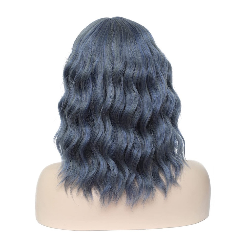 Vibrant Wavy Blue Bob Wig